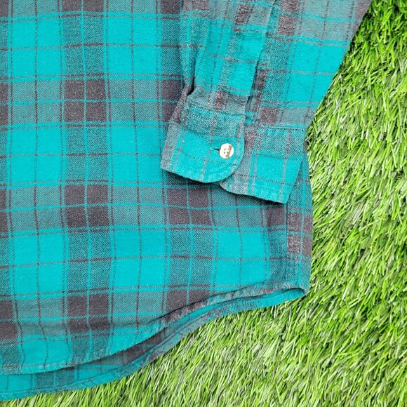 Vintage 90s American Eagle Plaid Shirt Medium 22x30 Baggy - Picture 11 of 11